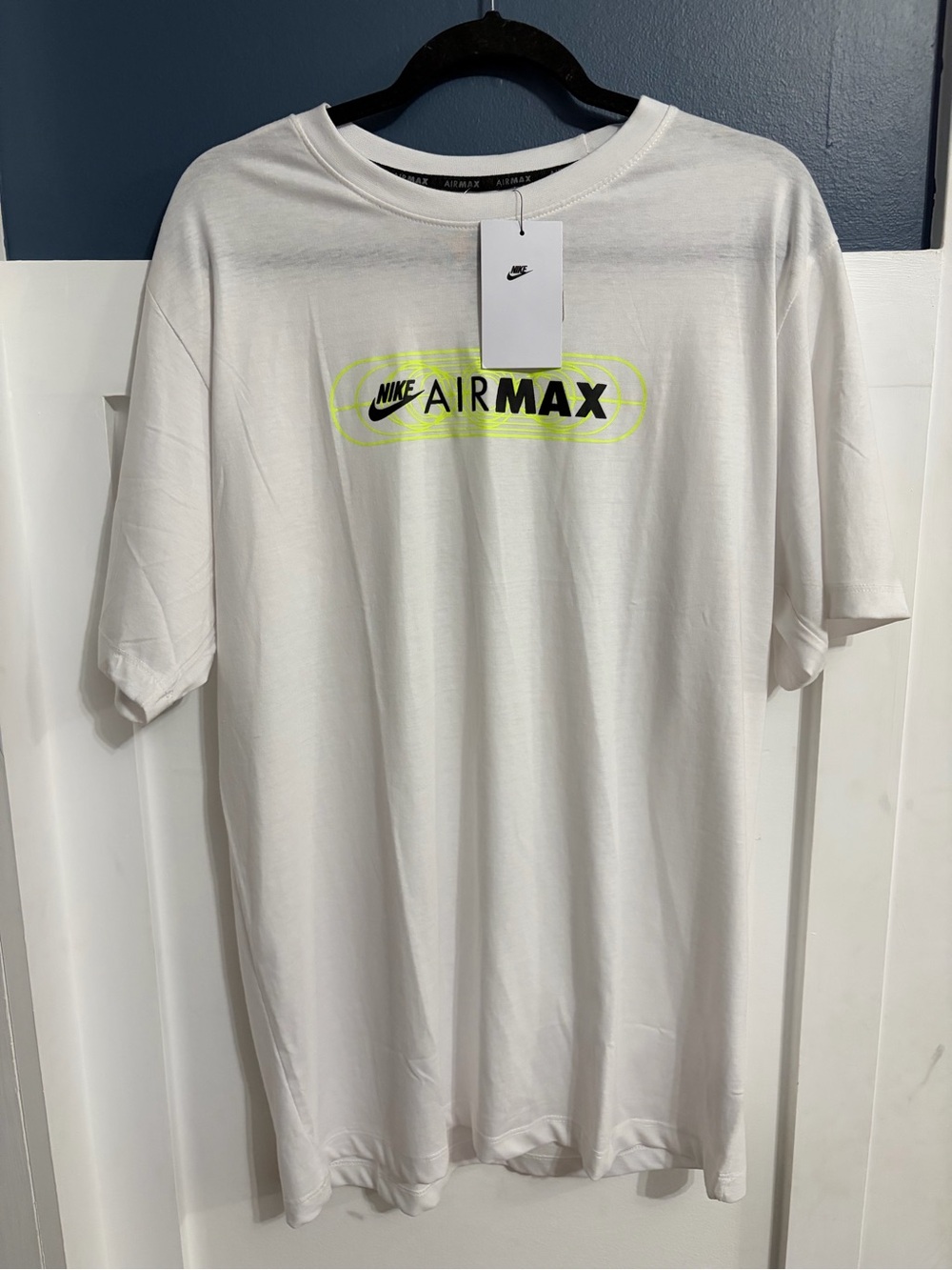 Nike Men's Air Max Short Sleeve Tee White/Volt Graphic Size 2XL NWT